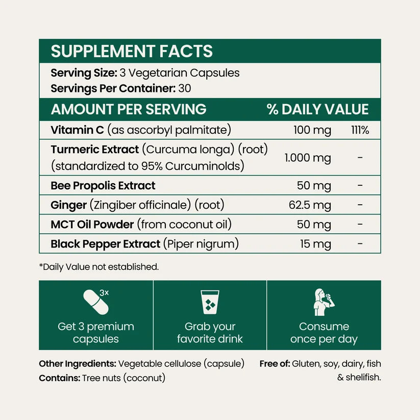 6-In-1 Turmeric Curcumin Capsules