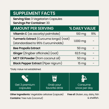 6-In-1 Turmeric Curcumin Capsules