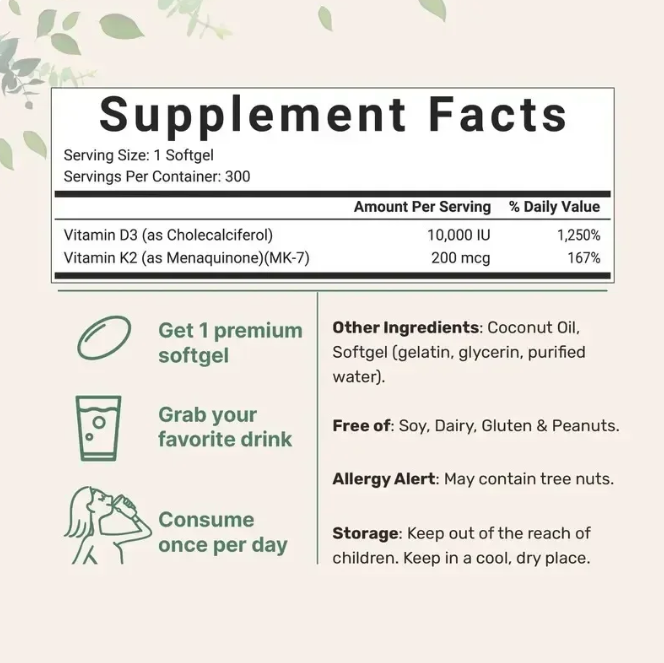 D3 + K2 (MK7) with Coconut Oil